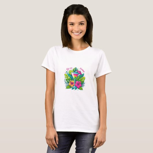 T-shirt "Sip Sip Hooray"-Celebrate Every Sip in Style (Devant entier)