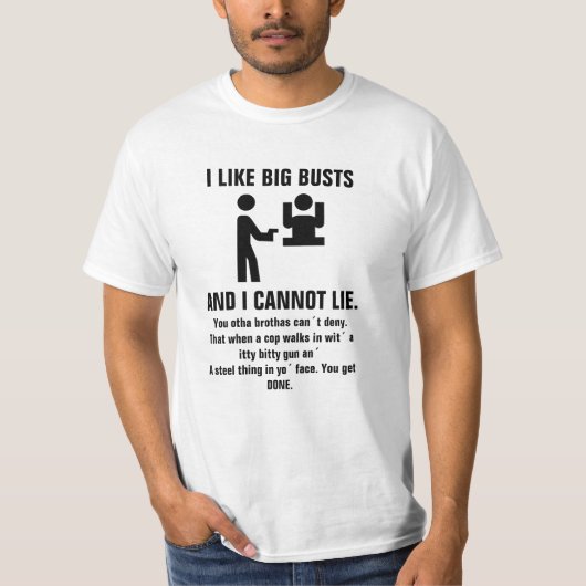 T-shirt Sir-Inapproprié-alot 'J'AIME LES GROS BUSTS' Tee (Devant)