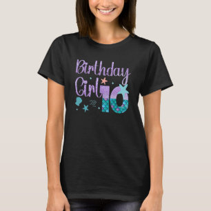 T-shirt Sirène Anniversaire Fille 10 ans C'est mon 10e Ann