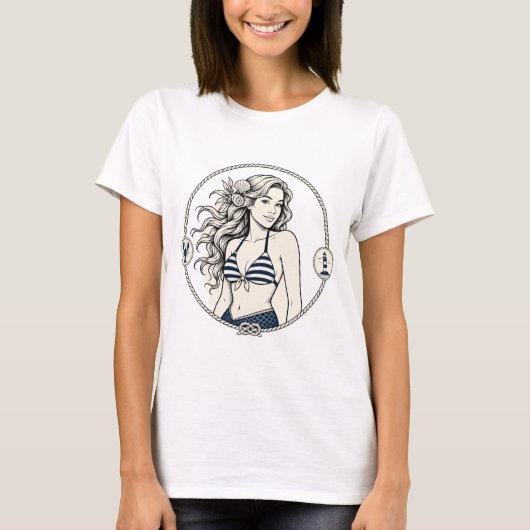 T-shirt Sirène avec homards (Devant)