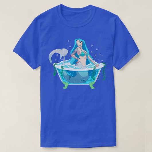 T-shirt Sirène Bain Bombe Bleue (Design devant)