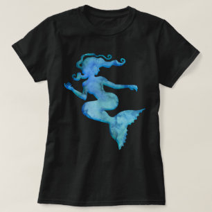 T-shirt Sirène bleue d'aquarelle