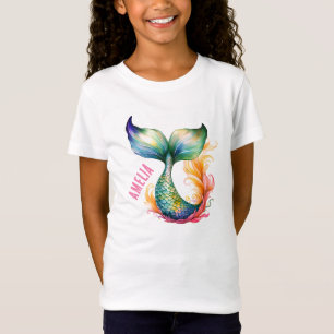 T-Shirt Sirène colorée Ocean Nom de la fille