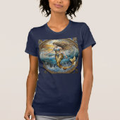 T-shirt Sirène dans les vagues de l'océan (Devant)