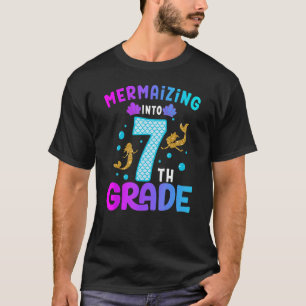 T-shirt Sirène de 7e année Retour à l'école Fille 1er jour