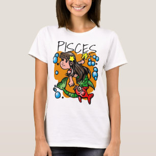 T-shirt Sirène de pois sucrée avec dessin au poisson