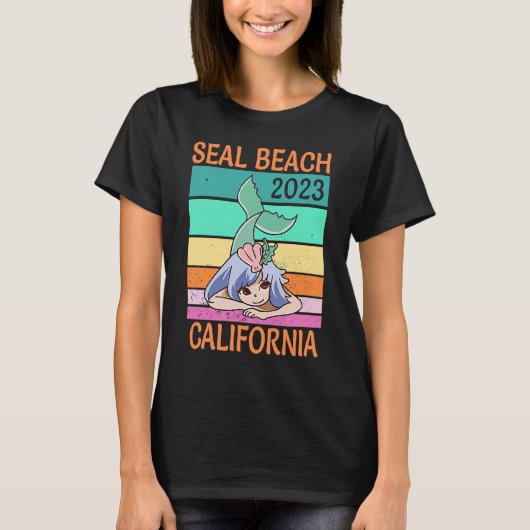 T-shirt Sirène de vacances de Seal Beach 2023 (Devant)