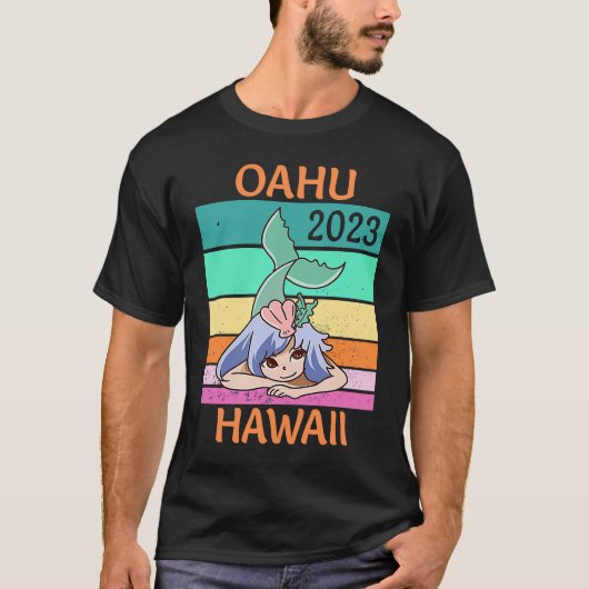 T-shirt Sirène de vacances Oahu 2023 (Devant)