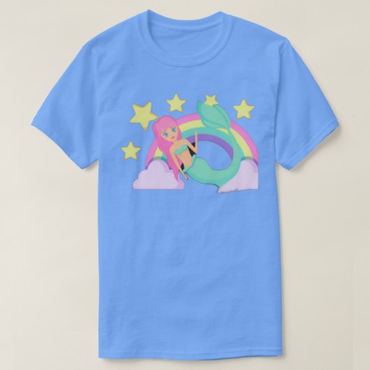 T-shirt Sirène et arc-en-ciel (Design devant)