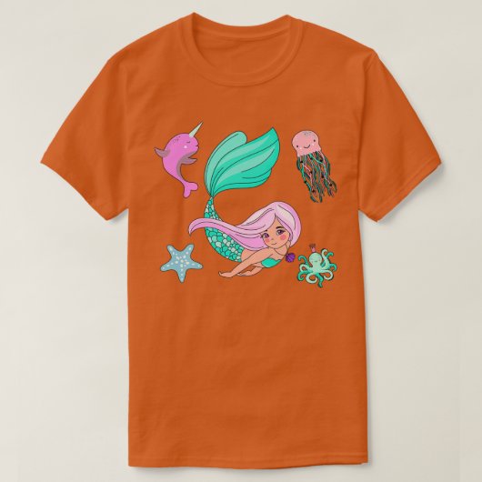 T-shirt Sirène et poisson (Design devant)
