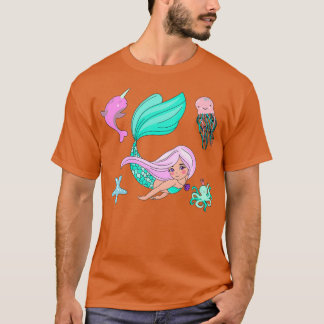 T-shirt Sirène et poisson