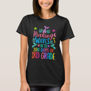 T-shirt Sirène Fabriquant Des Vagues En 100 Jours De 3E An