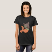 T-shirt Sirène Féline Avec Poisson (Devant entier)