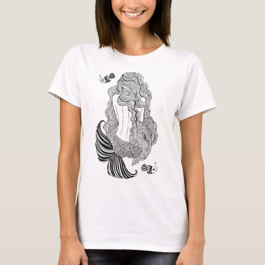 T-shirt sirène, fille, art en ligne (Devant)