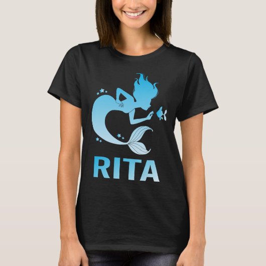 T-shirt Sirène heureuse - Nom Rita (Devant)