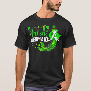 T-shirt Sirène Irlandaise Trèfle Bonne Fête de la Saint-Pa