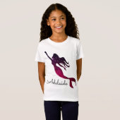 T-Shirt Sirène mignonne rose et violet | Nom d'ajout perso (Devant entier)