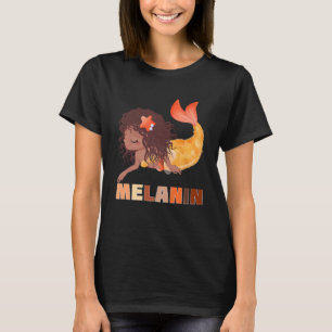 T-shirt Sirène Noire Mélanine Msirènes Peau Brown Filles a