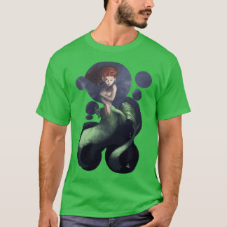 T-shirt Sirène verte au milieu de la mer