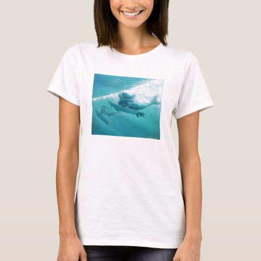 T-shirt sirènes surfant (Devant)