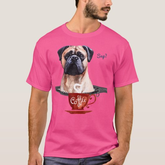 T-shirt Siroter Du Café Avec Une Boxe Faune (Devant)