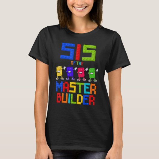 T-shirt Sis of the Master Builder Birthday Boy Girl Blocks (Devant)