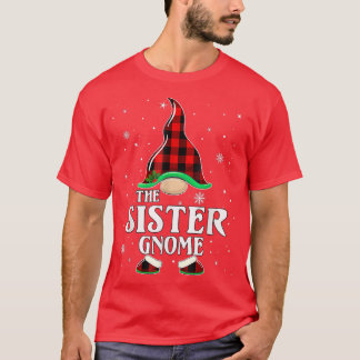 T-shirt Sister Gnome Buffalo Plaid Matching Family Christm
