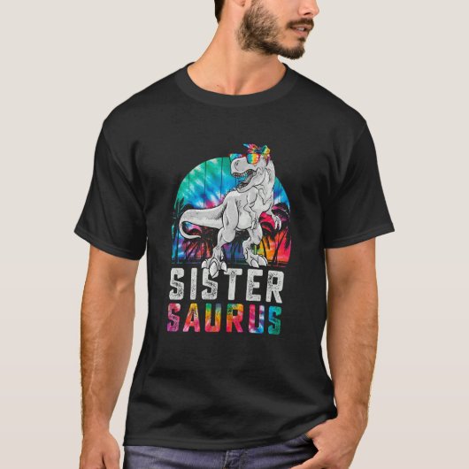 T-shirt Sistersaurus Rex Dinosaur Soeur Saurus Famille Mat (Devant)