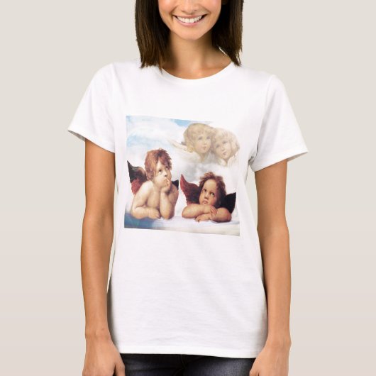 T-shirt Sistine Madonna 2 anges par Raphael (Devant)