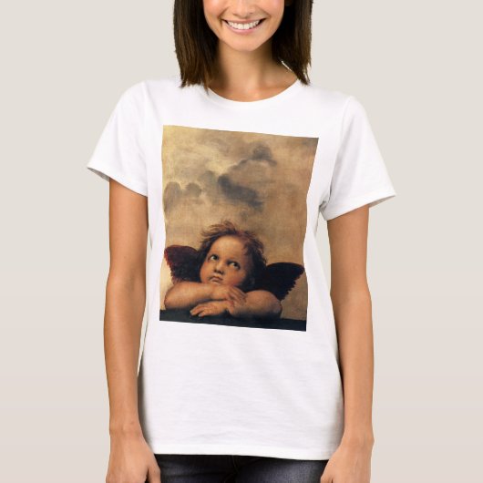 T-shirt Sistine Madonna Angels par Raphael Sanzio (Devant)