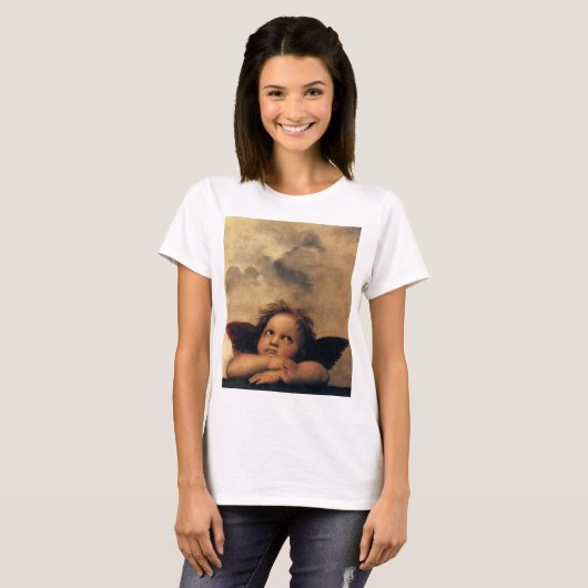 T-shirt Sistine Madonna Angels par Raphael Sanzio (Devant entier)