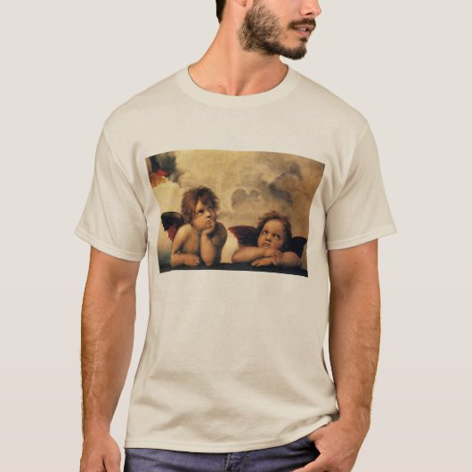 T-shirt Sistine Madonna Angels par Raphael Sanzio (Devant)
