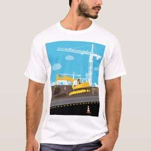 T-shirt Site des camions de construction de camions d'exca