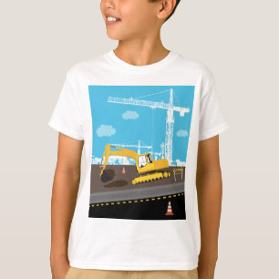 T-shirt Site des camions de construction de camions d'exca