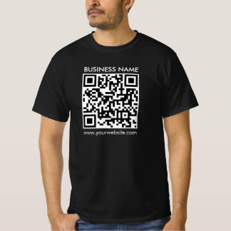 T-shirt Site Web de code QR personnalisé Mens Valeur noire