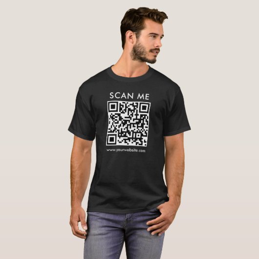 T-shirt Site Web de Custom Mens Business QR Code Scan Me (Devant entier)
