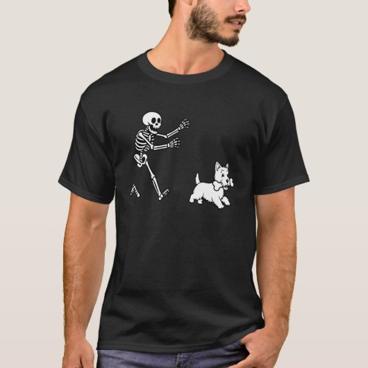 T-shirt Site Web Drôle de squelette en cours d'exécution (Devant)
