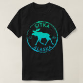 T-shirt Sitka Alaska Moose Gradient Souvenir dérangé (Design devant)