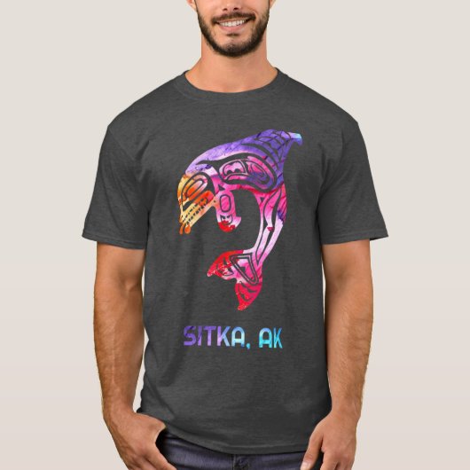 T-shirt Sitka Alaska PNW Native American Indian Orca (Devant)