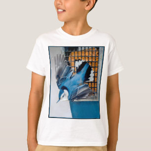 T-shirt Sittelle à poitrine blanche dans la neige - Photo