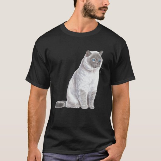 T-shirt Sitting Cat British Shorthair (Devant)