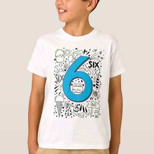 T-shirt Six ans 6e carte bleue (Devant)