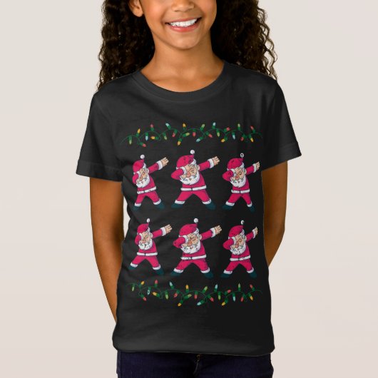T-Shirt Six Dabbing Santas Noël (Devant)