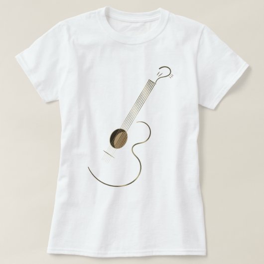 T-shirt Six guitares acoustiques de ficelle (Design devant)