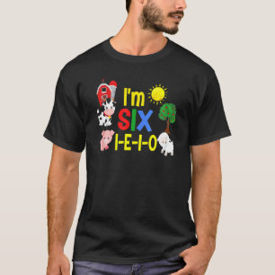T-shirt Six I E I O Farm Party 6e Anniversaire tenue pour