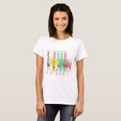 T-shirt six lamas dans six couleurs de lama (Devant entier)