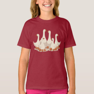 T-shirt Six oies pondent Cut-Out de style pochoir 2