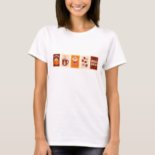 T-shirt Six séries de dessins de timbres-poste sur le thèm