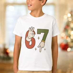 T-shirt Six Seven 67 6 7 Noël Santa Elfe Mème