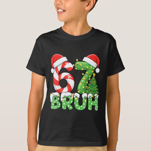 T-shirt Six Seven 67 Funny Santa Bruh Christmas Meme (Devant)